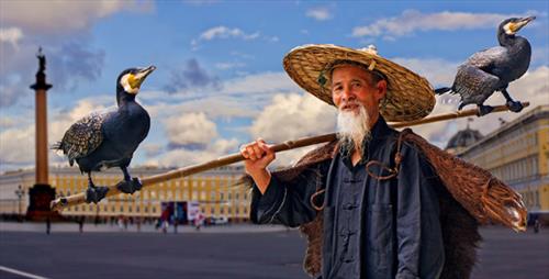Толпы китайских туристов водит по Петербургу … баклан