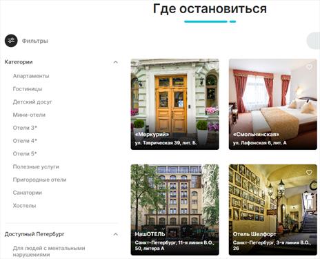 На портале Visit-Peterburg.ru заработал сервис подбора отелей и экскурсий