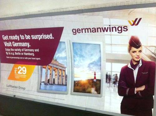 В метро Лондона срочно удаляют рекламу немецкой авиакомпании
